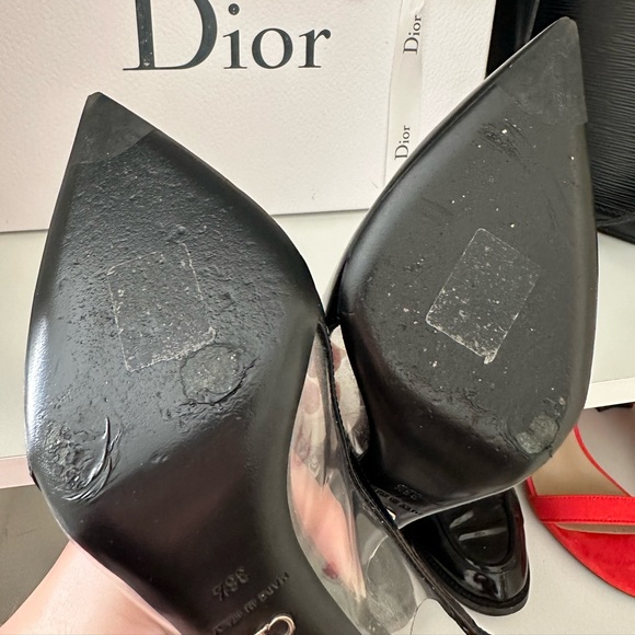 NWOB Dior Clear & Black Patent Leather Slingback - Picture 5 of 16